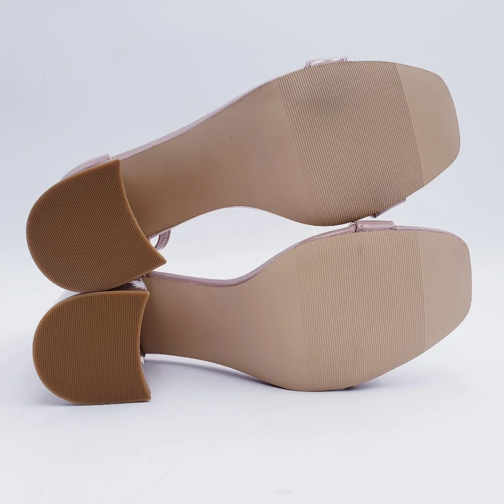 Madden Girl‎ STAR Block Heel Platform Sandal Ankle Strap Square Toe Pink Size 10